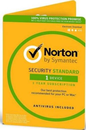 Norton Security Standard (1 Device) 1 Year Subscription includes Arabic Software By Symantec