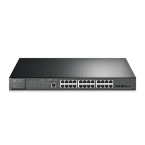TP Link JetStream 24-Port Gigabit and 4-Port 10GE SFP+ L2+ Managed Switch with 24-Port PoE+